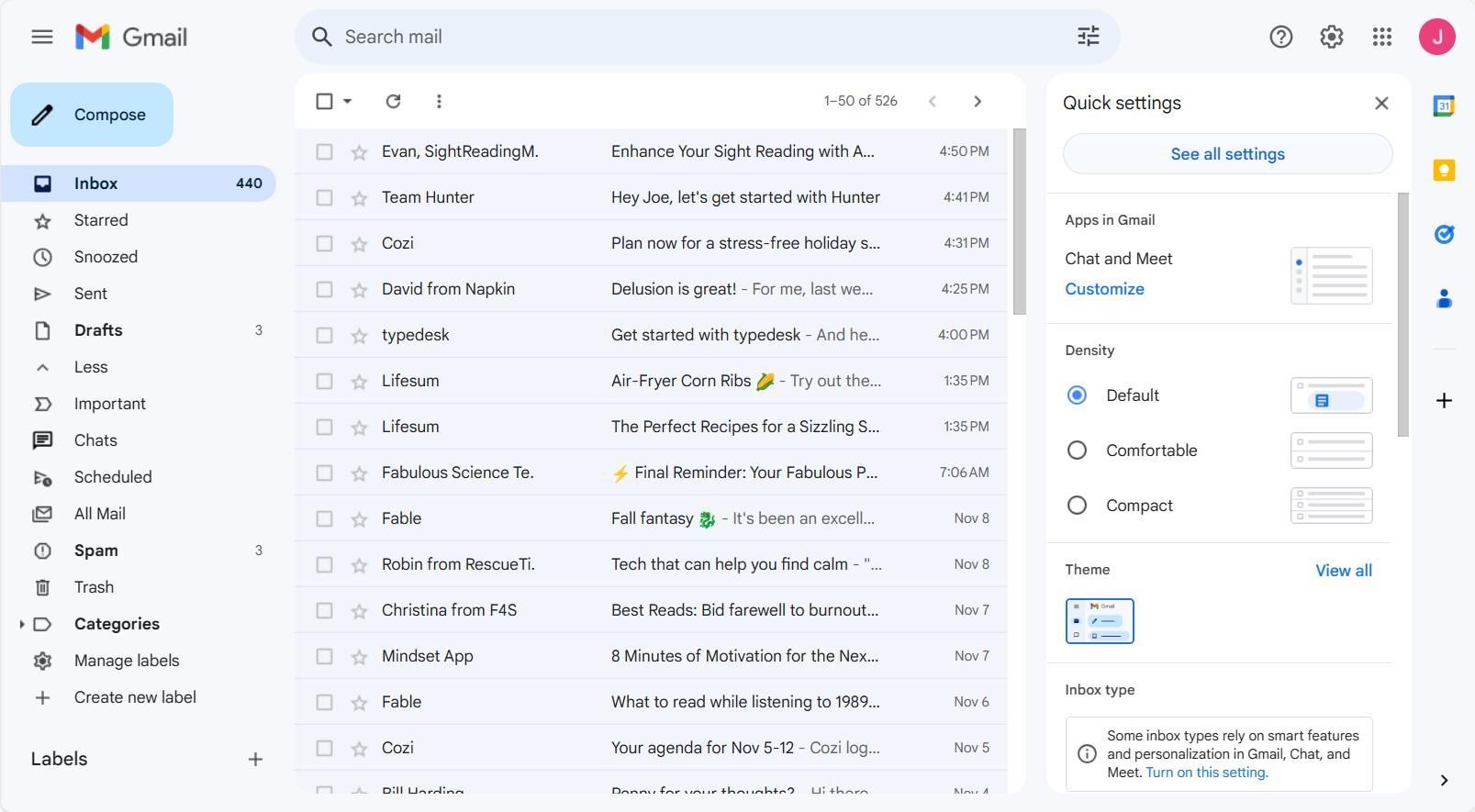 See All Settings Option in Gmail