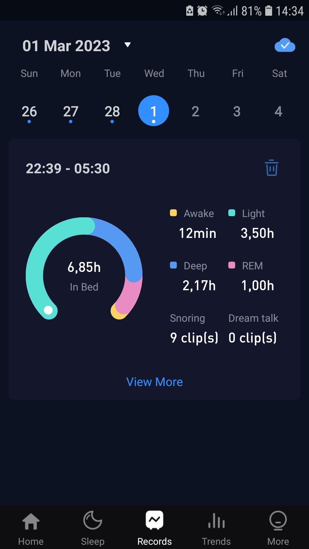 Sleep Monitor ghi âm theo dõi giấc ngủ trên điện thoại Android
