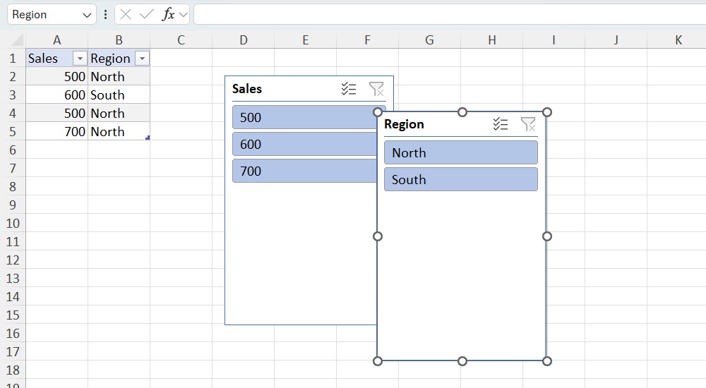 Slicer trong Excel