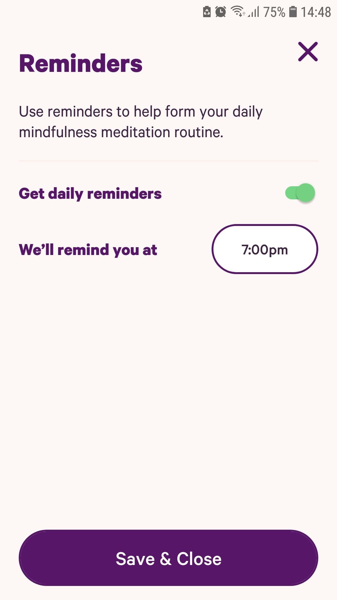 Smiling Mind nhắc nhở thiền định trên điện thoại Android