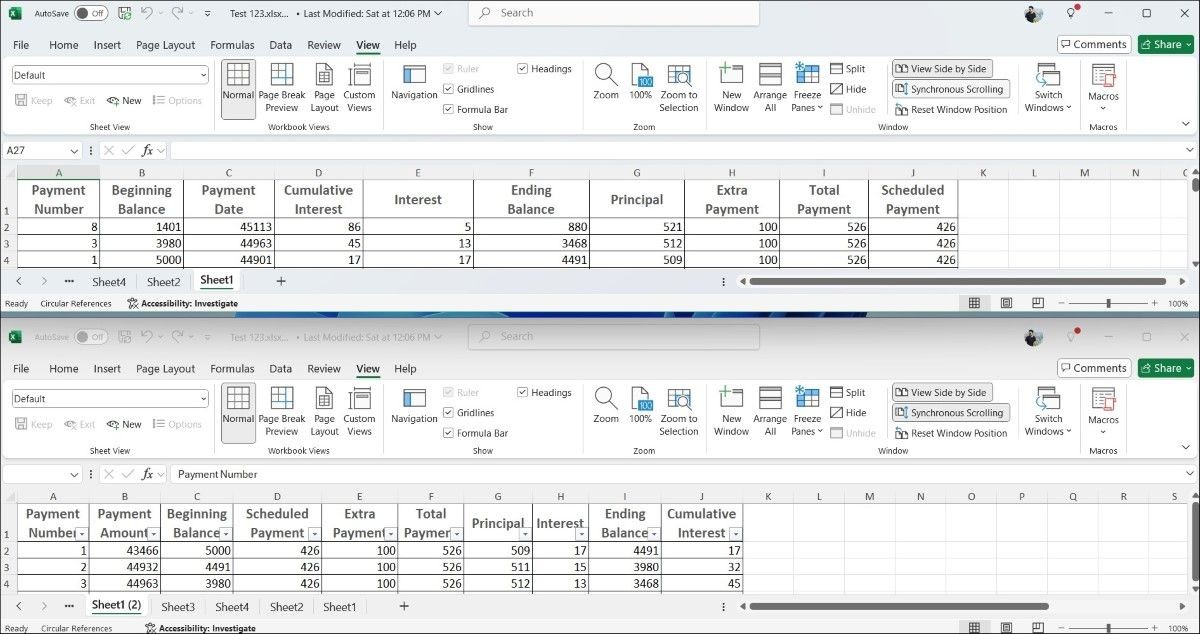 So sánh các bảng tính Excel khác nhau