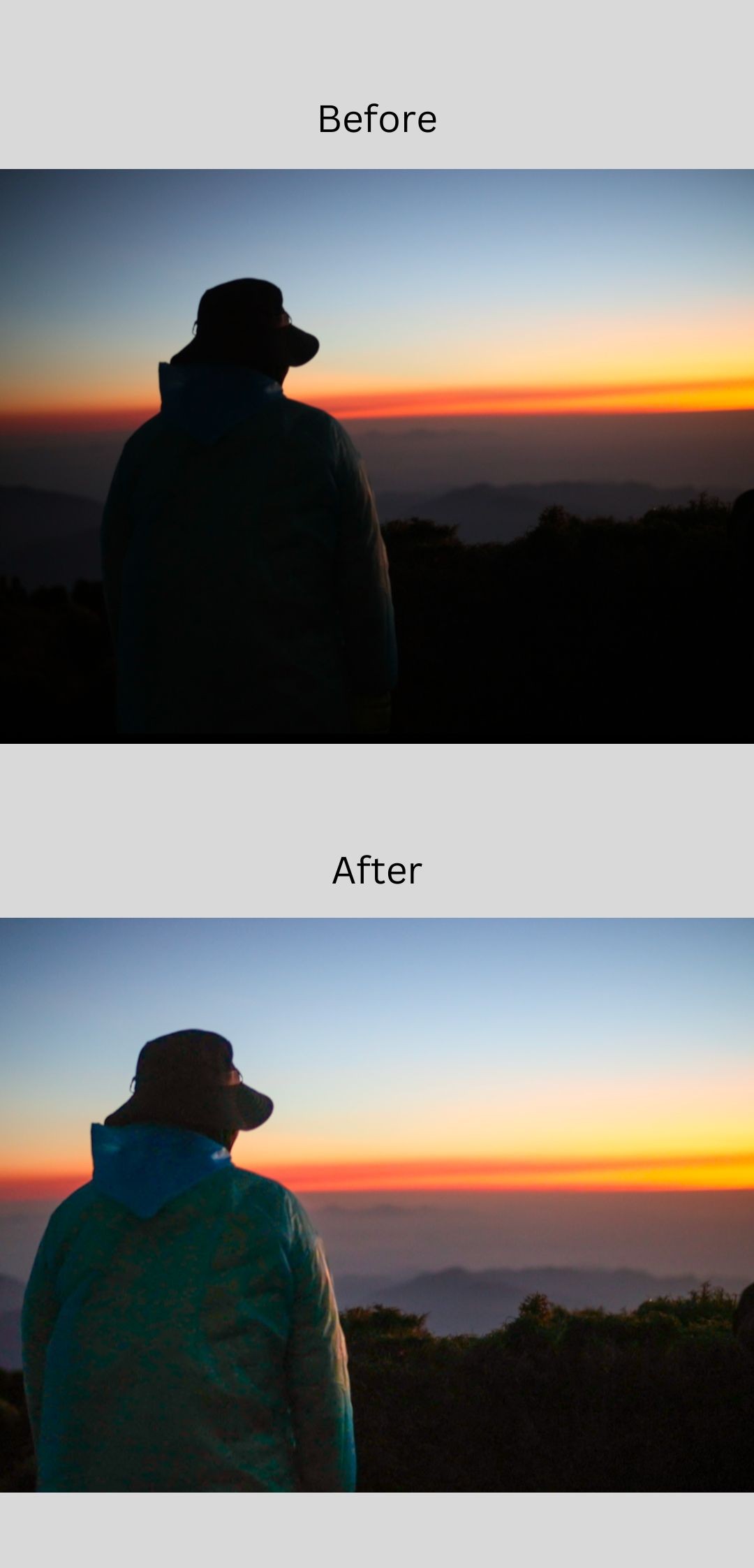 So sánh trước và sau khi chỉnh sửa bằng Lightroom