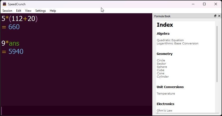 SpeedCrunch trên Windows 11