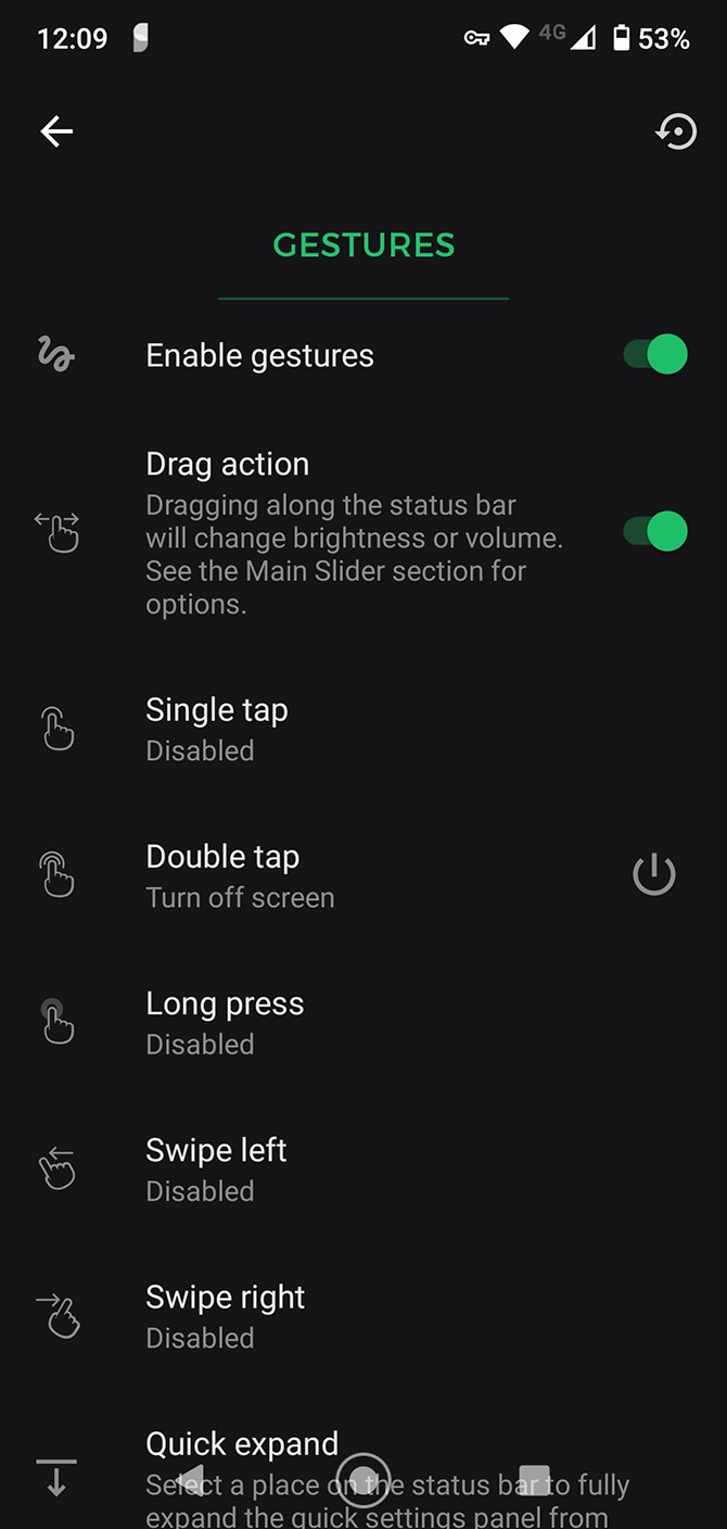 Status Bar Gestures