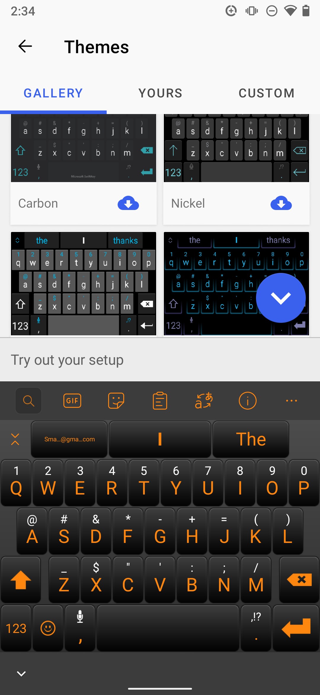 Sử dụng bàn phím hợp với OLED SwiftKey