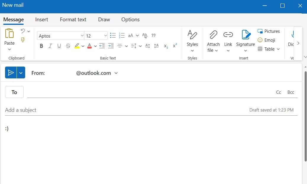 Sử dụng biểu tượng cảm xúc để chèn emoji vào email Outlook