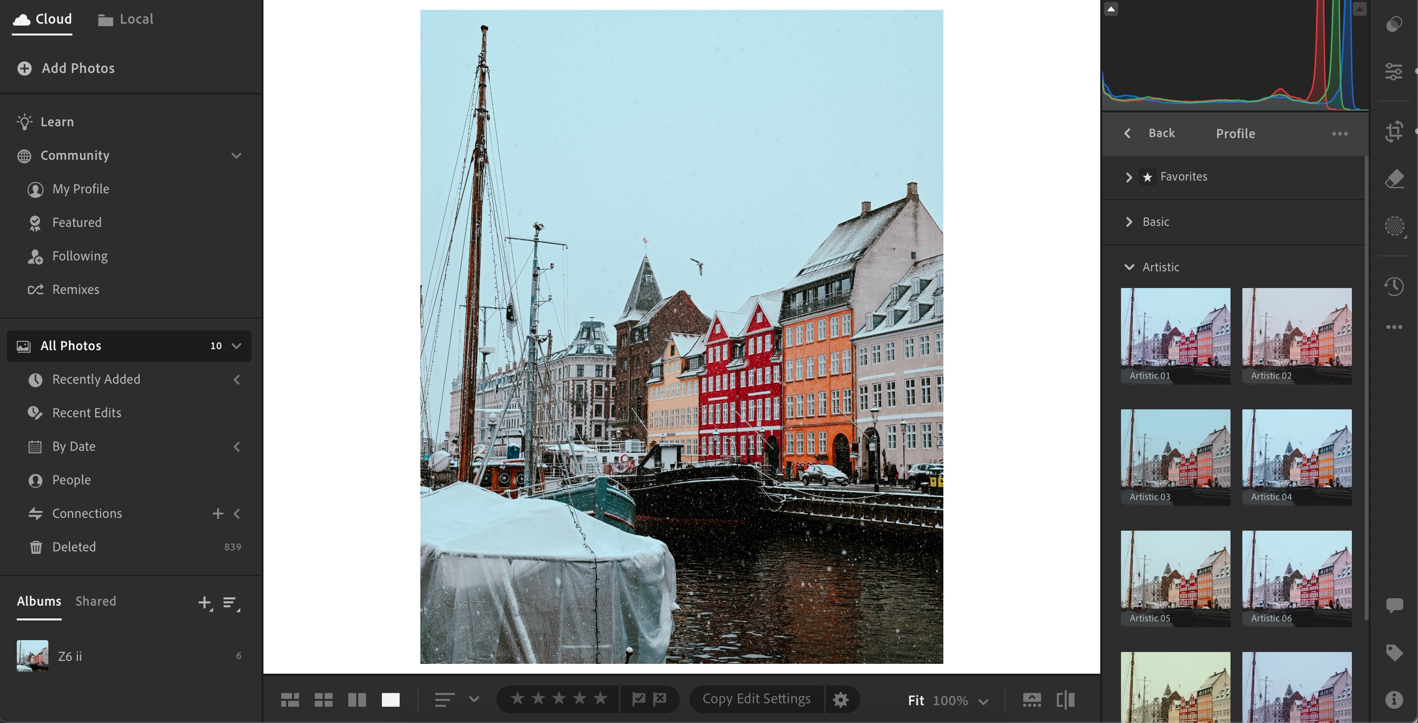 Sử dụng các hồ sơ chỉnh sửa màu khác nhau trong Adobe Lightroom
