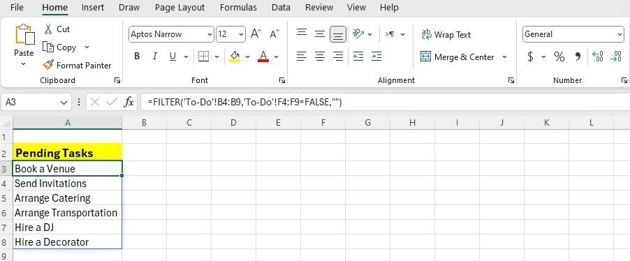 Sử dụng hàm FILTER với checkbox trong Excel