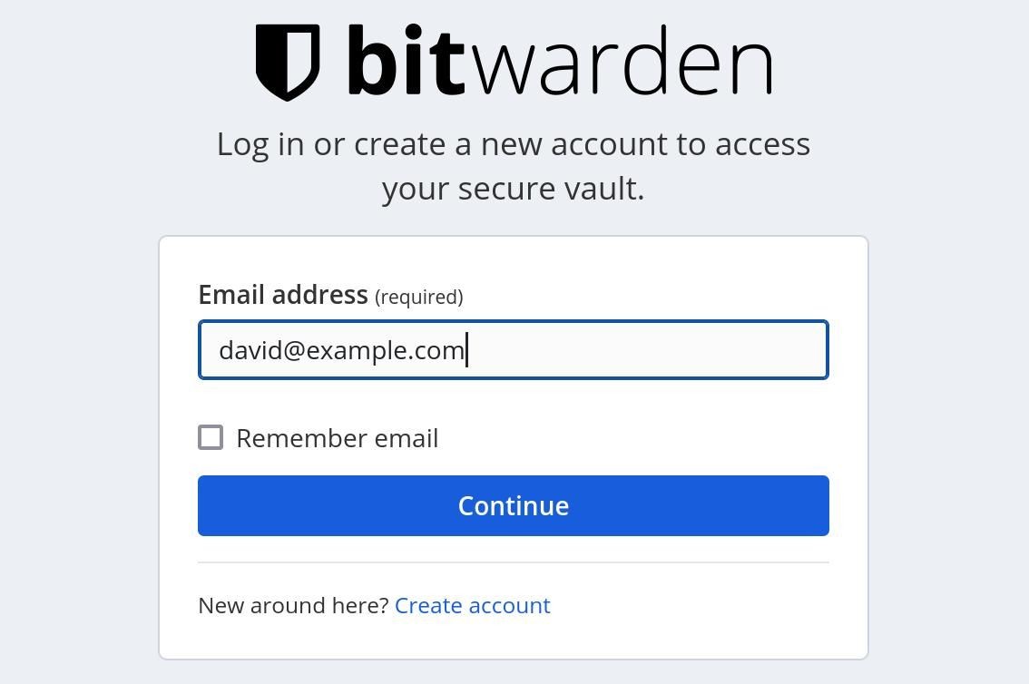 Sử dụng tài khoản vault của Bitwarden Password Manager