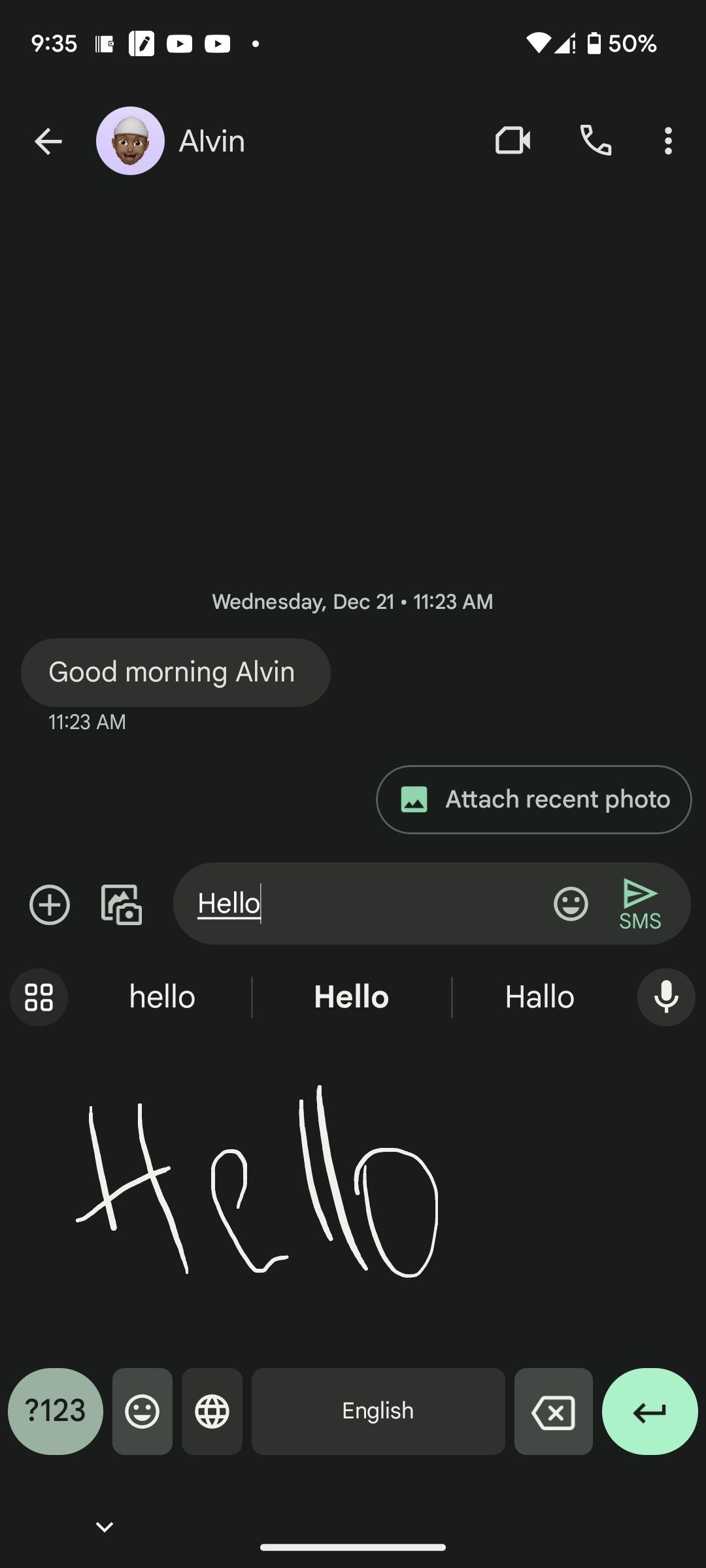 Sử dụng viết tay làm đầu vào trên Gboard