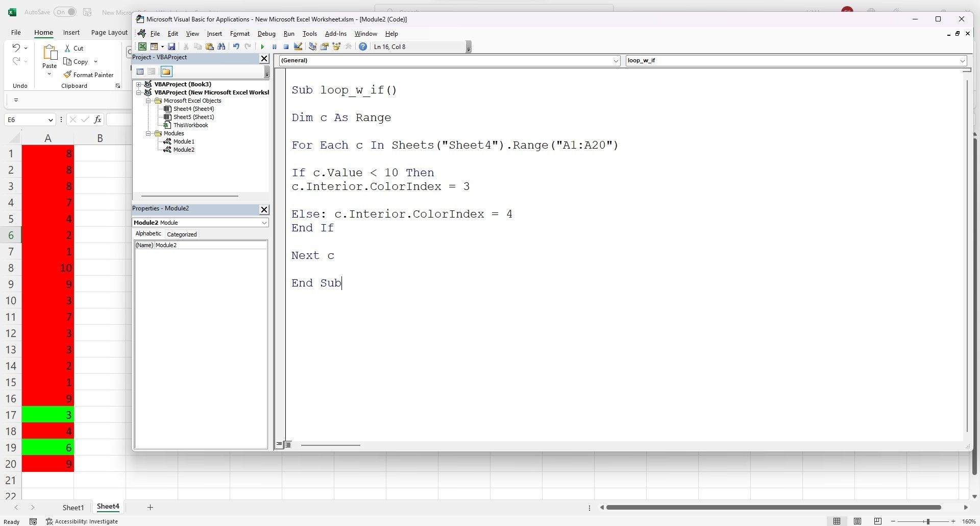 Sử dụng vòng lặp For Each và câu lệnh IF trong Excel VBA