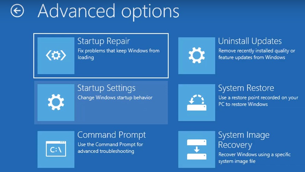 Sửa chữa Khởi Động Windows 10