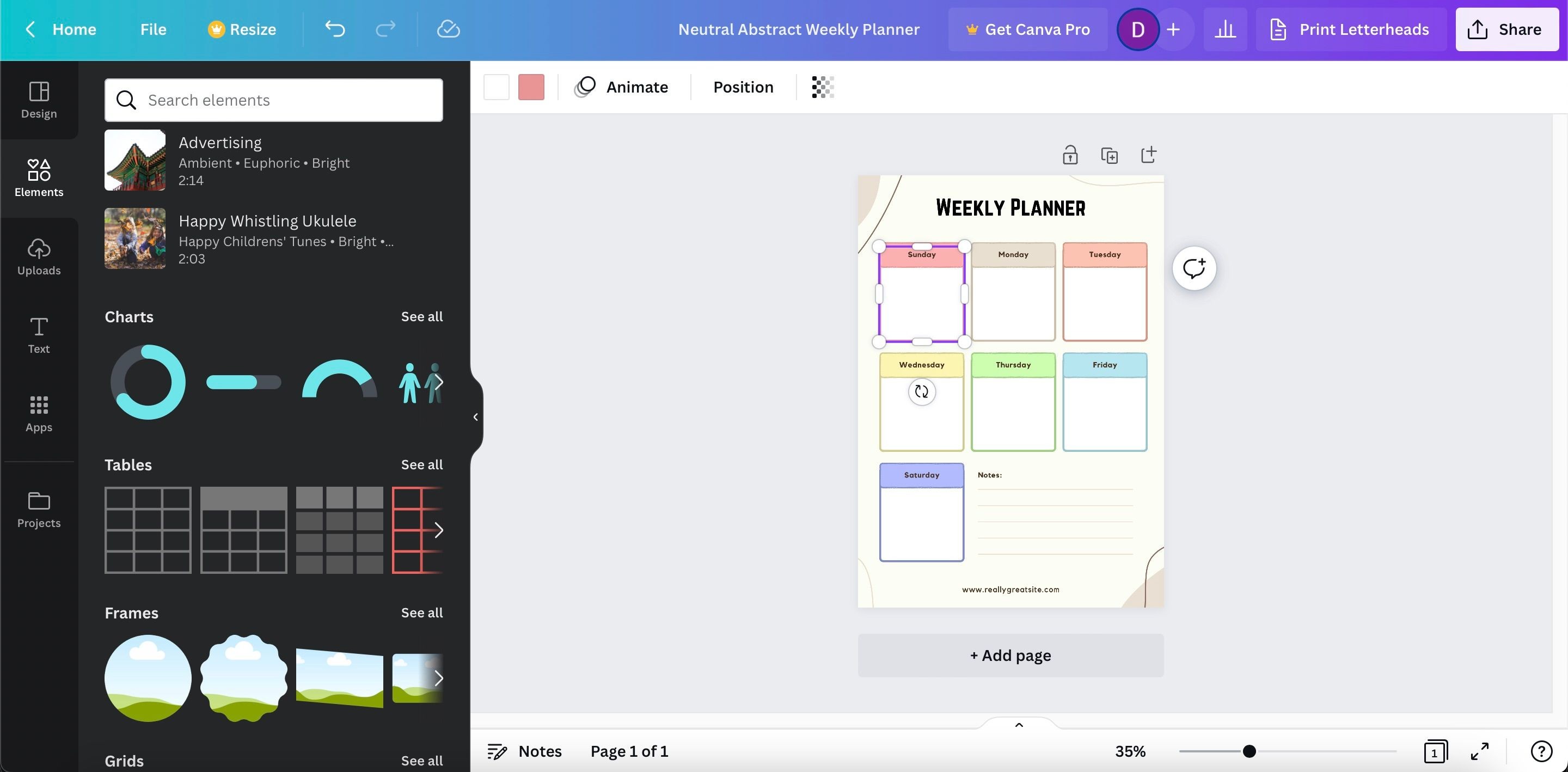 Tab Yếu Tố Trên Canva