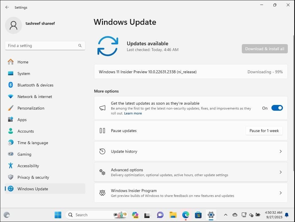 Tải xuống bản xem trước của Windows Insider qua Cập nhật Windows