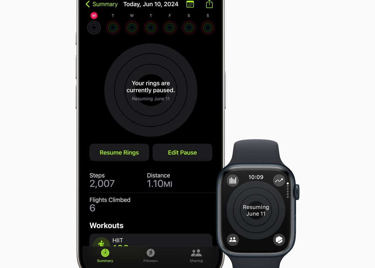 Tạm dừng Vòng Hoạt Động trong watchOS 11 và ứng dụng Watch