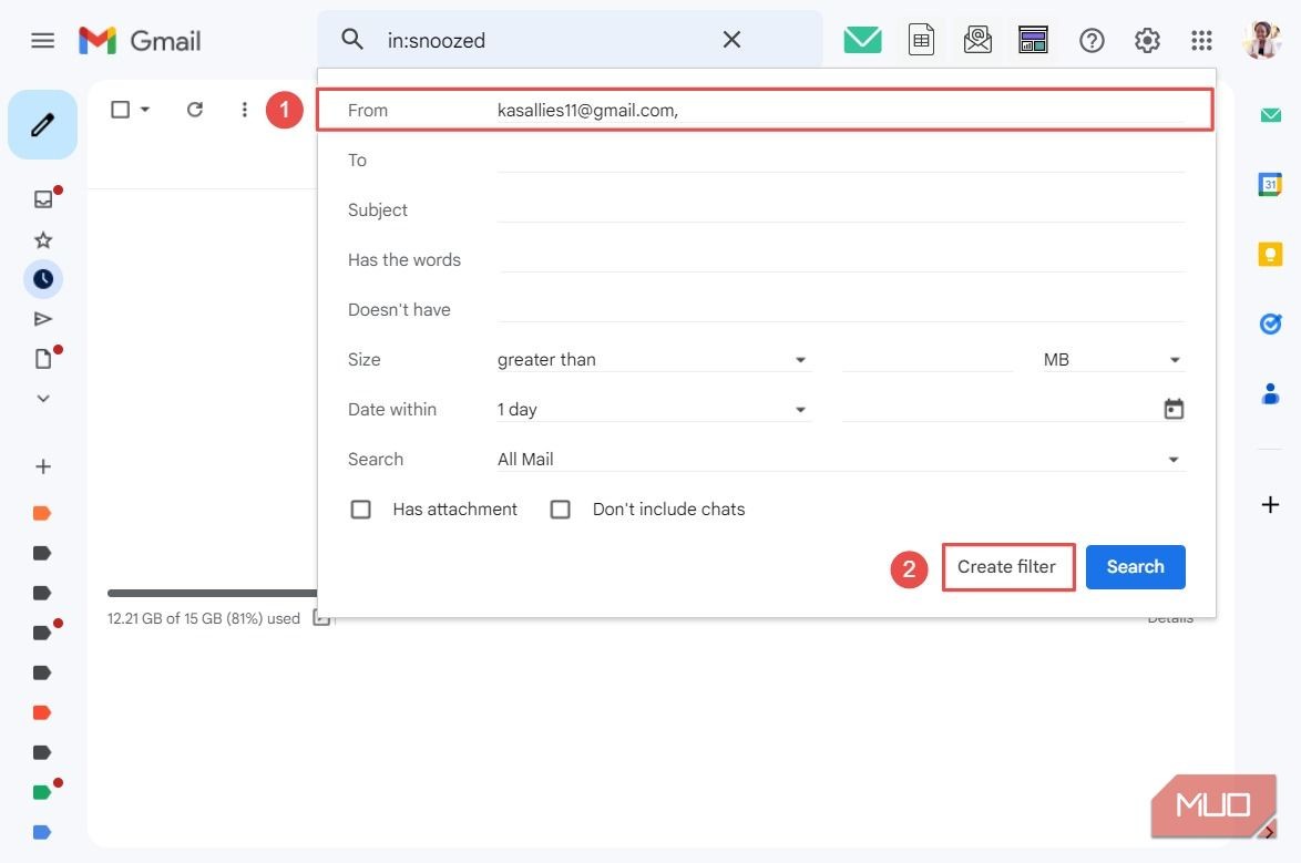 Tạo bộ lọc trong Gmail