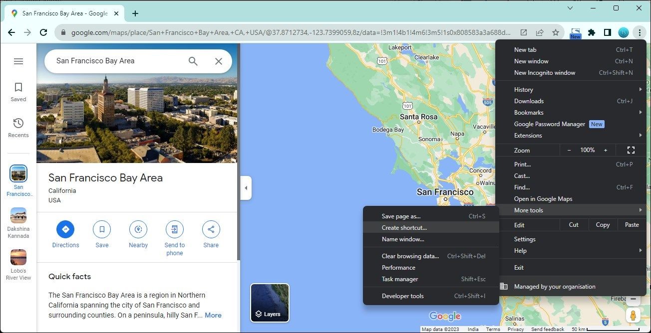 Tạo lối tắt cho Google Maps trên Google Chrome