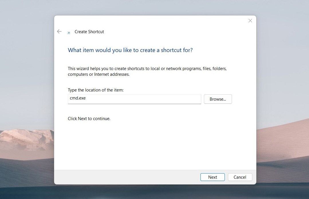 Tạo Lối Tắt Command Prompt