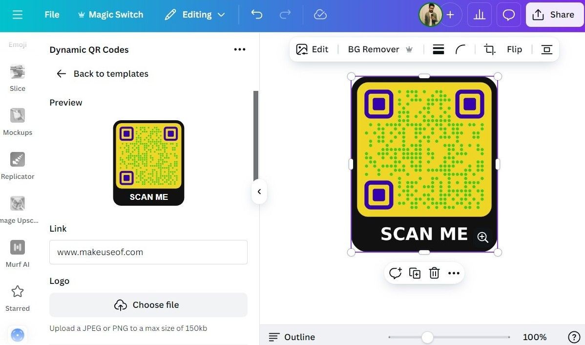 Tạo mã QR động trên Canva