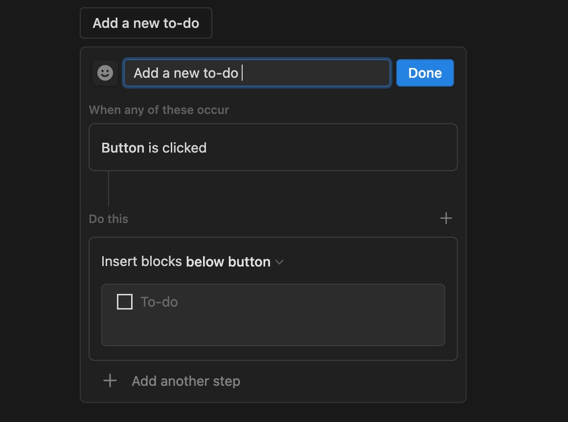 Tạo nút to-do trên Notion