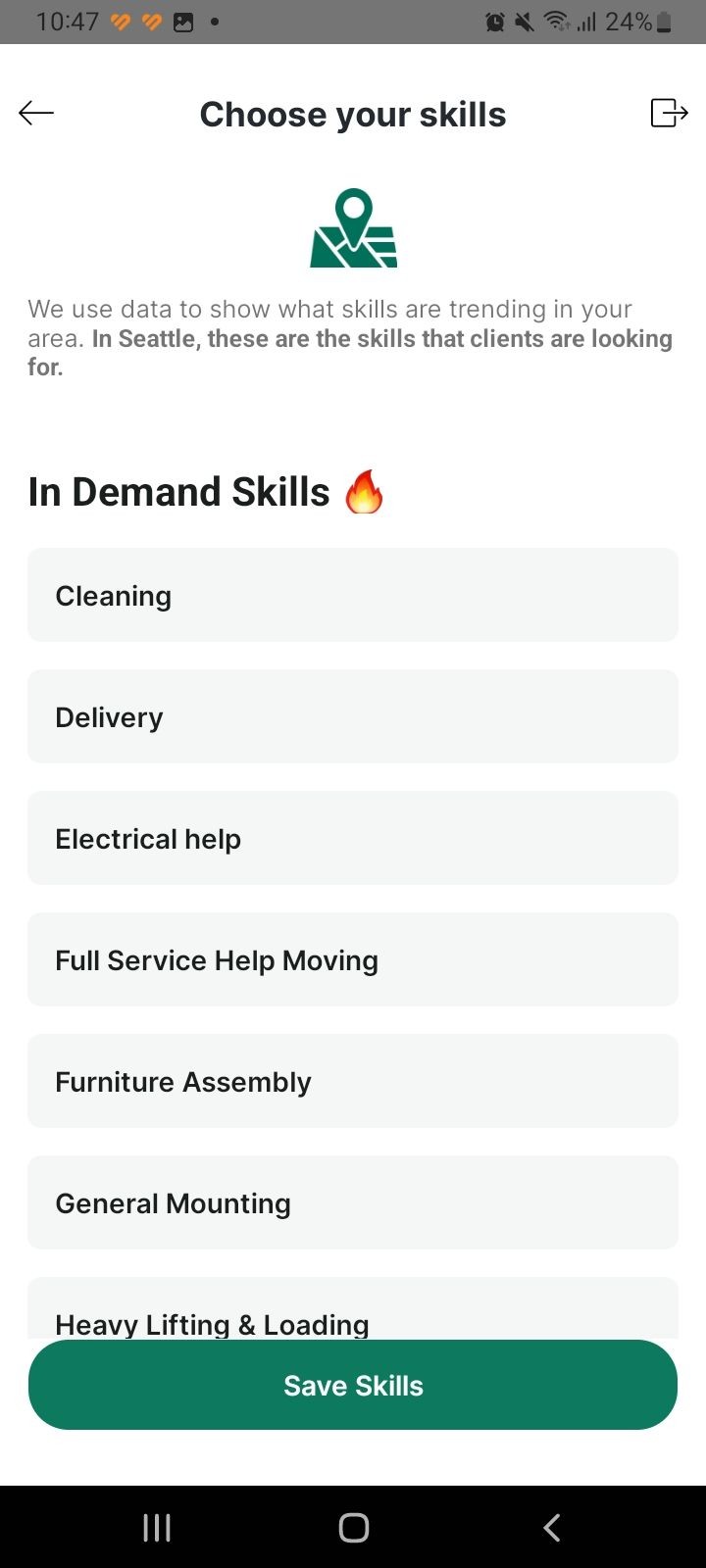 Tasker side job app jobs available according to skills