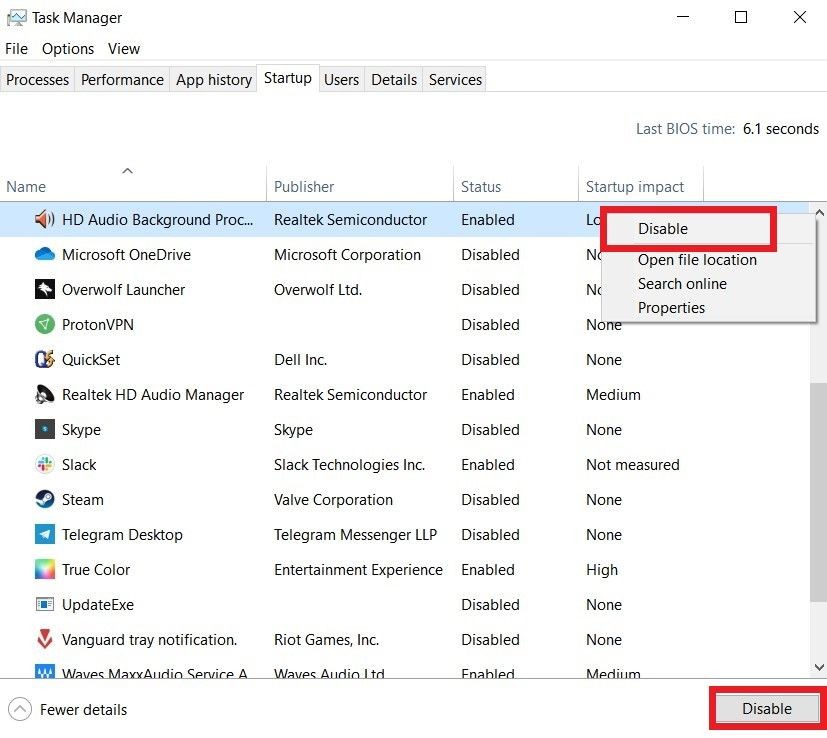 Tắt Các Quá Trình Khởi Động Trên Task Manager