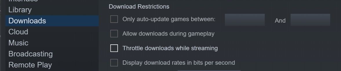Tắt Giới Hạn Tải Xuống trong Cài Đặt Steam