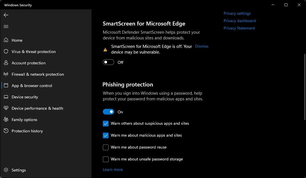 Tắt SmartScreen cho Microsoft Edge trong Bảo mật Windows