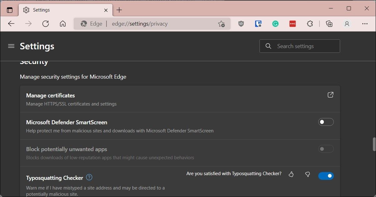 Tắt SmartScreen trong Microsoft Edge