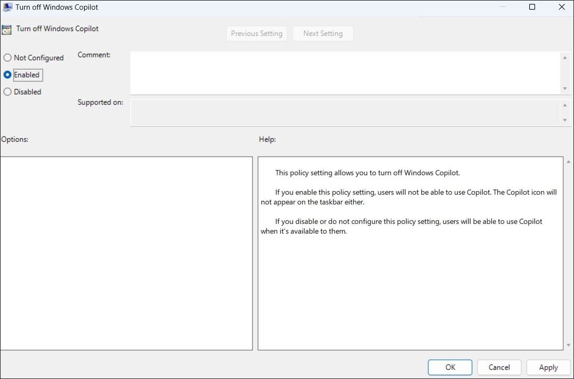Tắt Windows Copilot bằng Trình chỉnh sửa Chính sách Nhóm