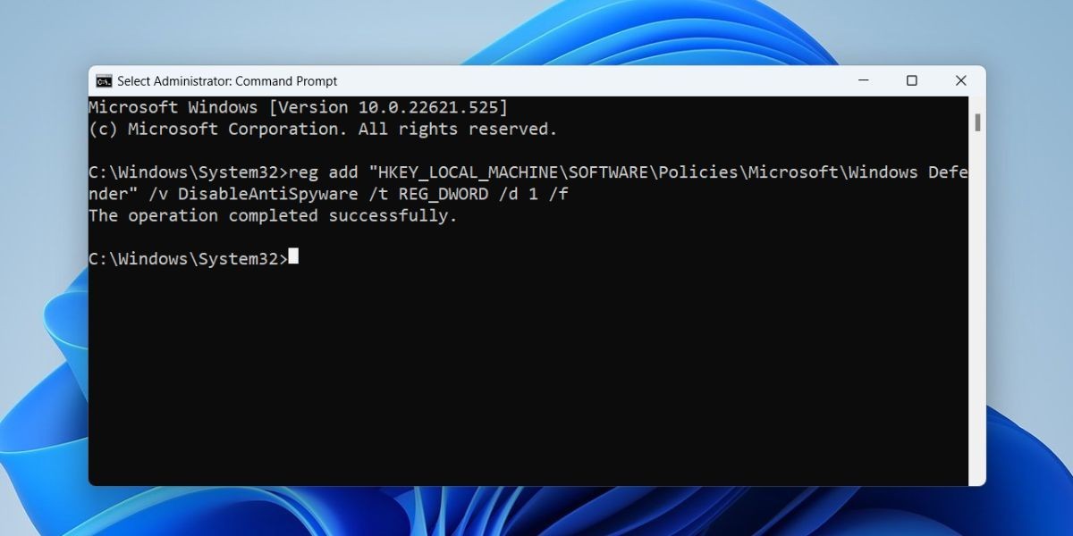 Tắt Windows Defender Bằng CMD