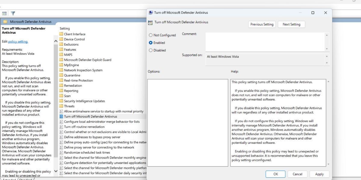 Tắt Windows Defender Bằng Group Policy Editor