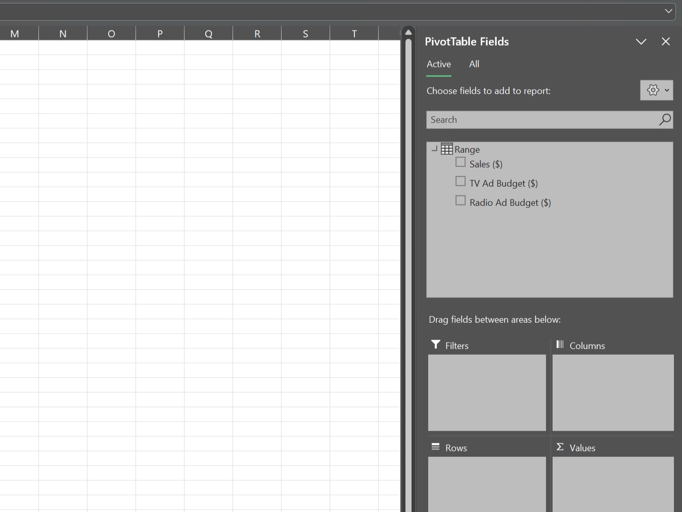 Thanh báo cáo PivotTable trong Excel