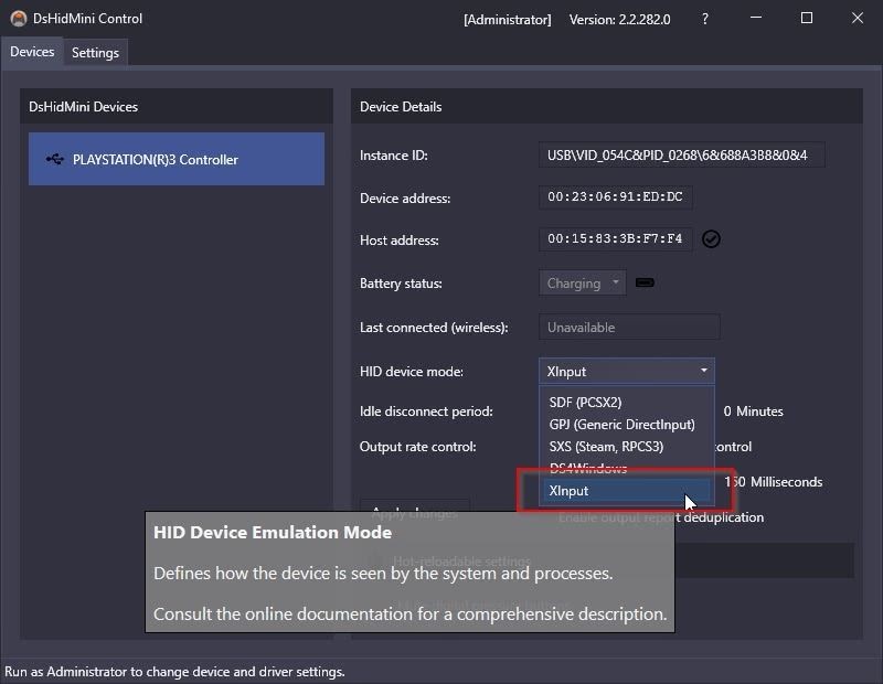 Thay đổi chế độ HID trong DSHMC.exe