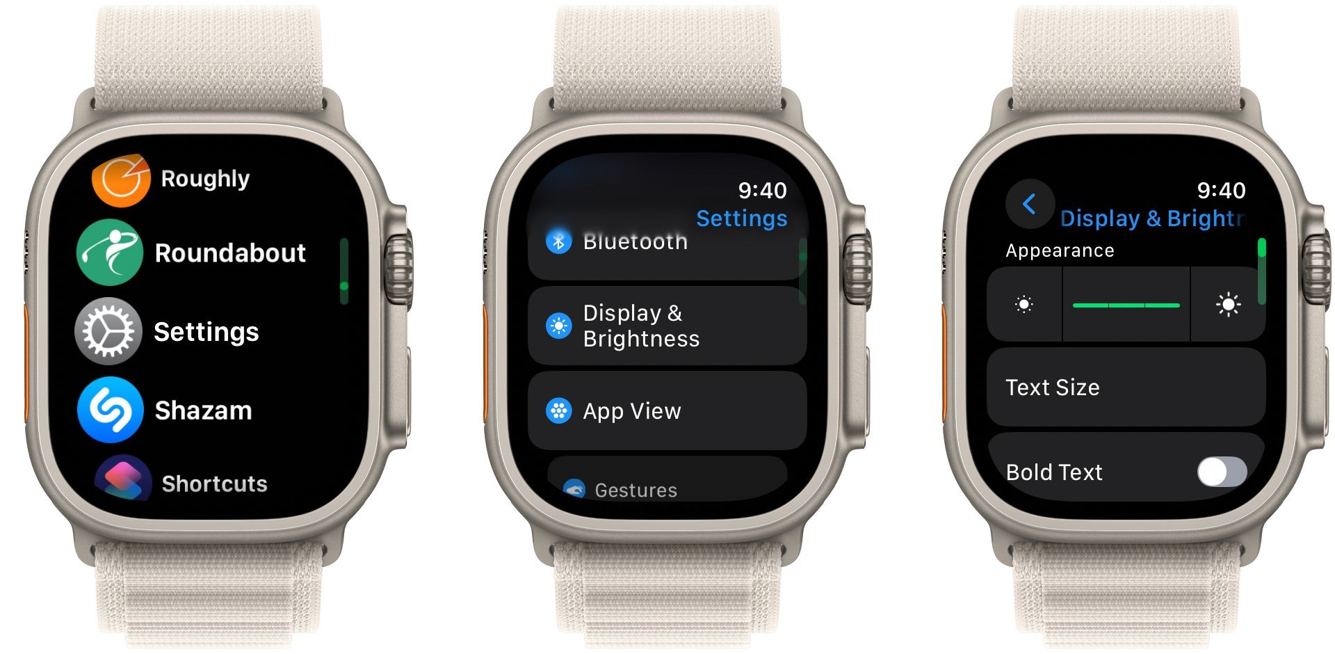 Thay đổi độ sáng màn hình và kích thước văn bản trên Apple Watch