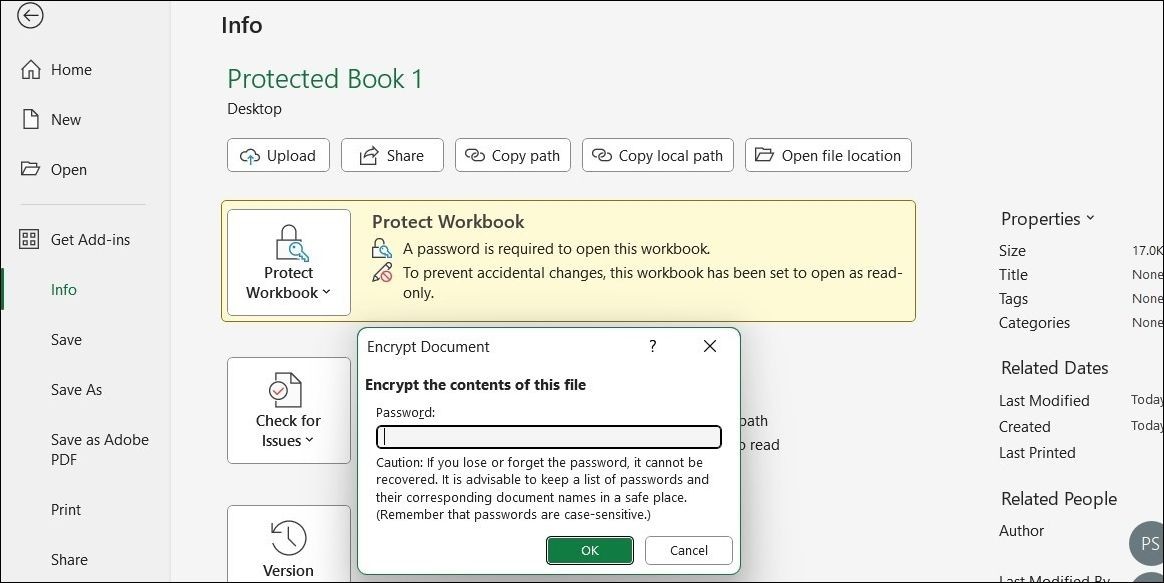Thay đổi hoặc xóa mật khẩu tệp Excel