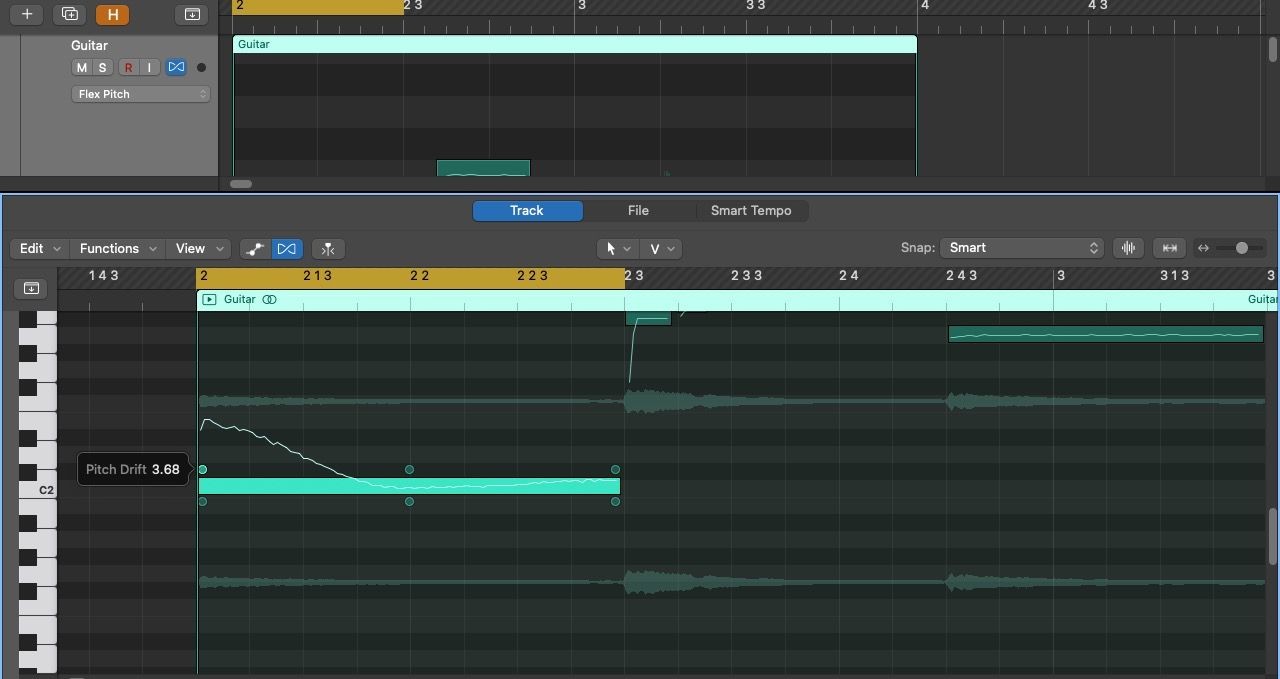 Thay đổi Pitch Drift trong Logic Pro