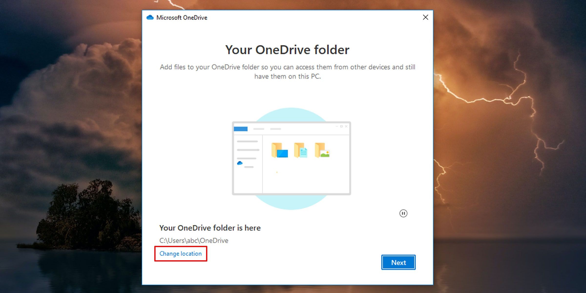 Thay đổi vị trí đồng bộ của OneDrive
