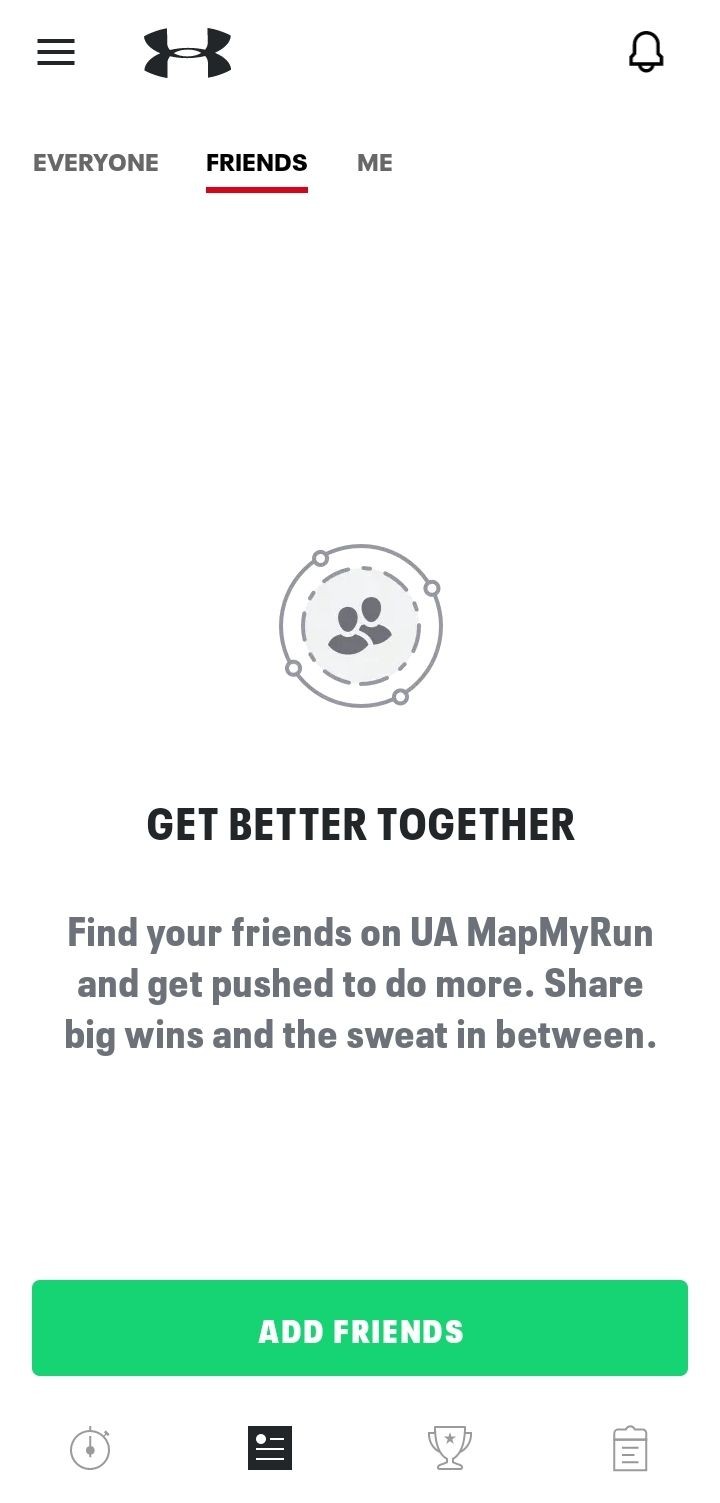 Thêm bạn bè trong MapMyRun