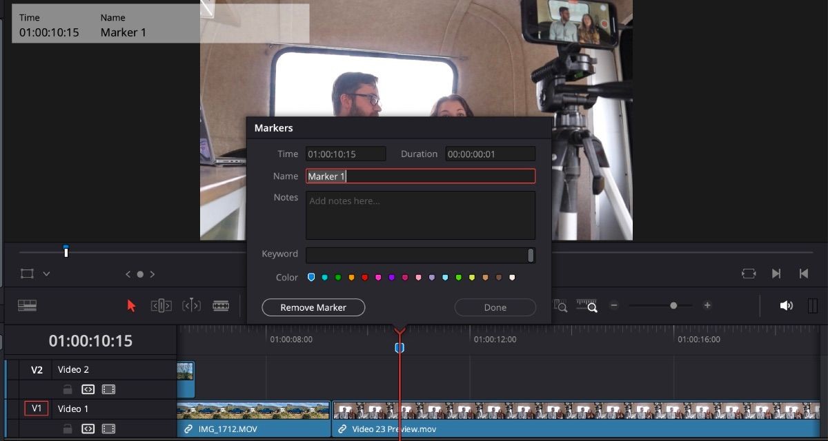 Thêm đánh dấu trong DaVinci Resolve