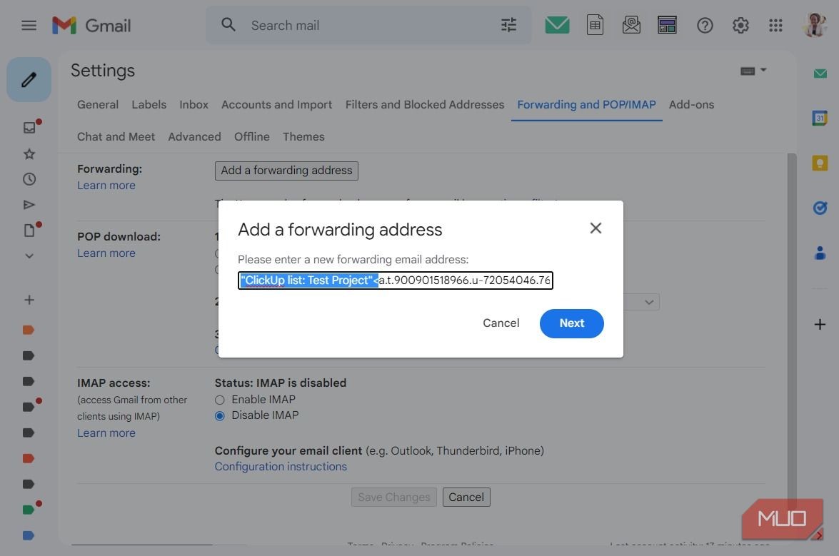 Thêm địa chỉ email chuyển tiếp trong Gmail