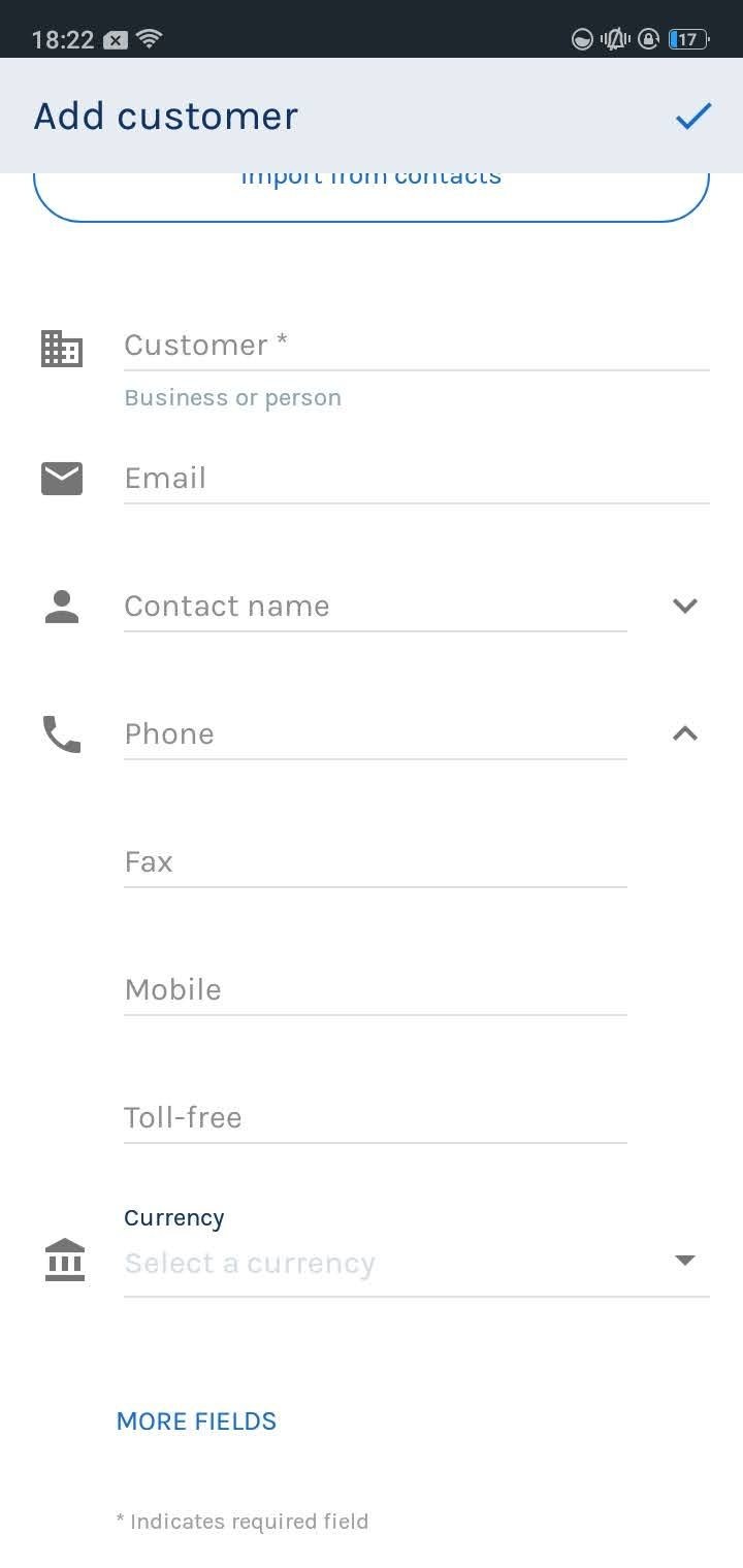 Thêm khách hàng trên Wave Invoicing