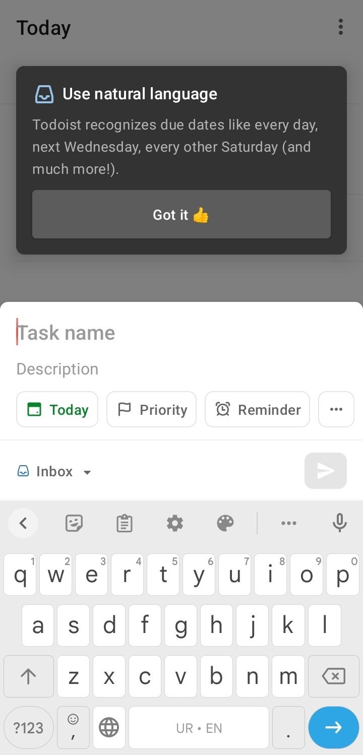 Thêm nhiệm vụ trong Todoist