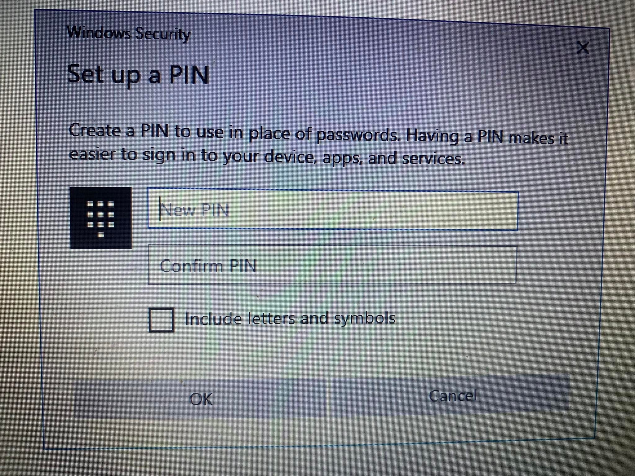 Thêm PIN mới để thay thế PIN cũ trên màn hình đăng nhập Windows