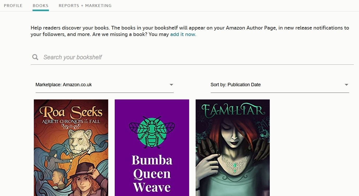 Thêm sách vào hồ sơ Amazon Author Central