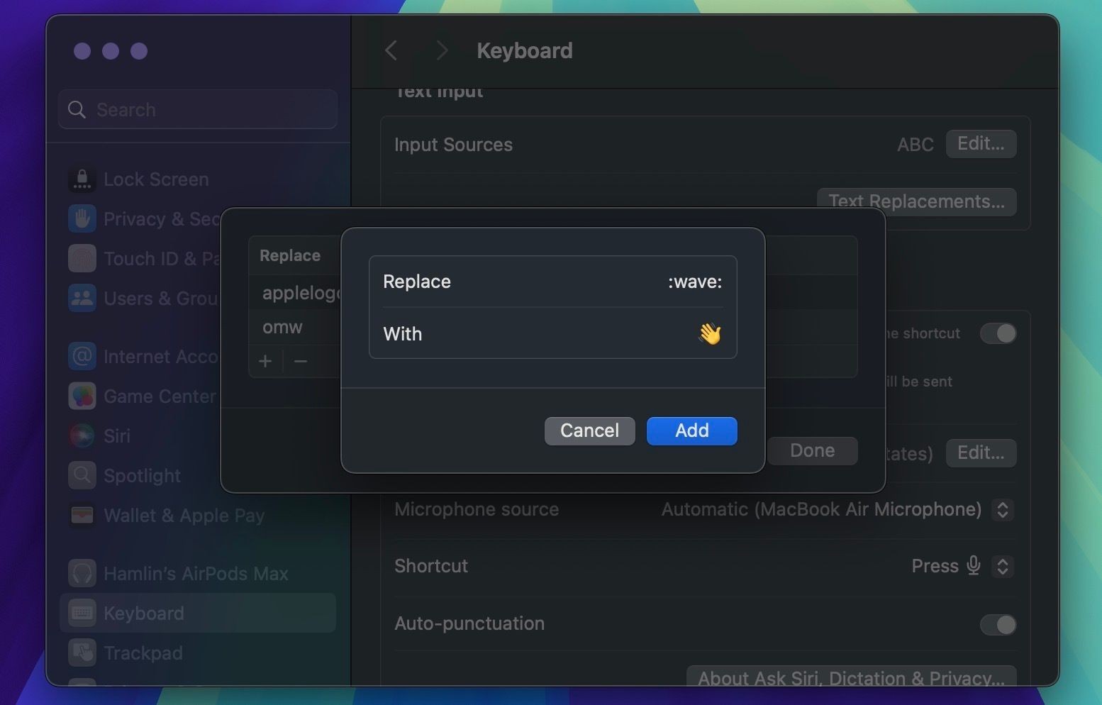 Thêm Thay thế Văn bản trong macOS