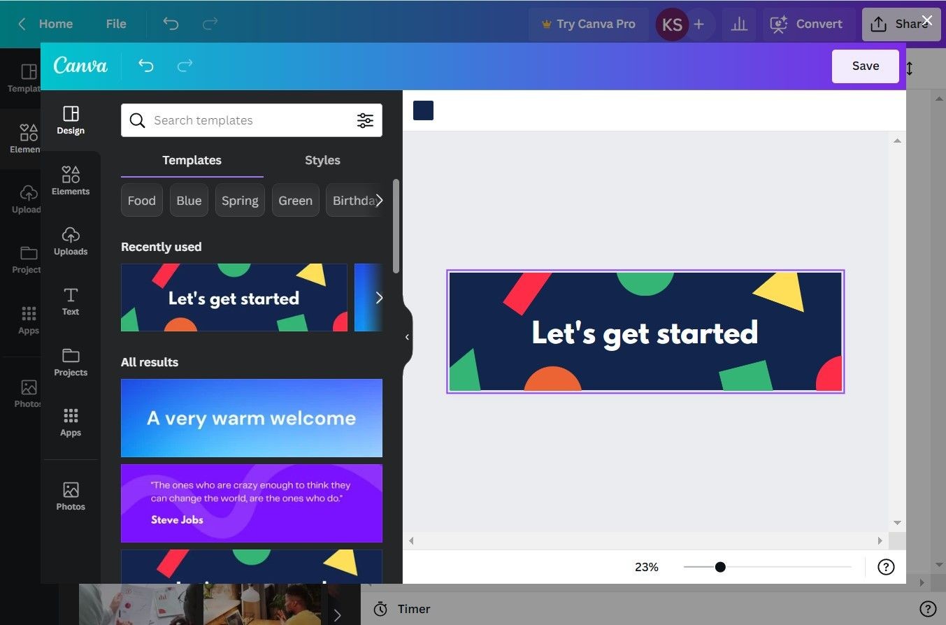 Thêm thiết kế trong Canva Docs