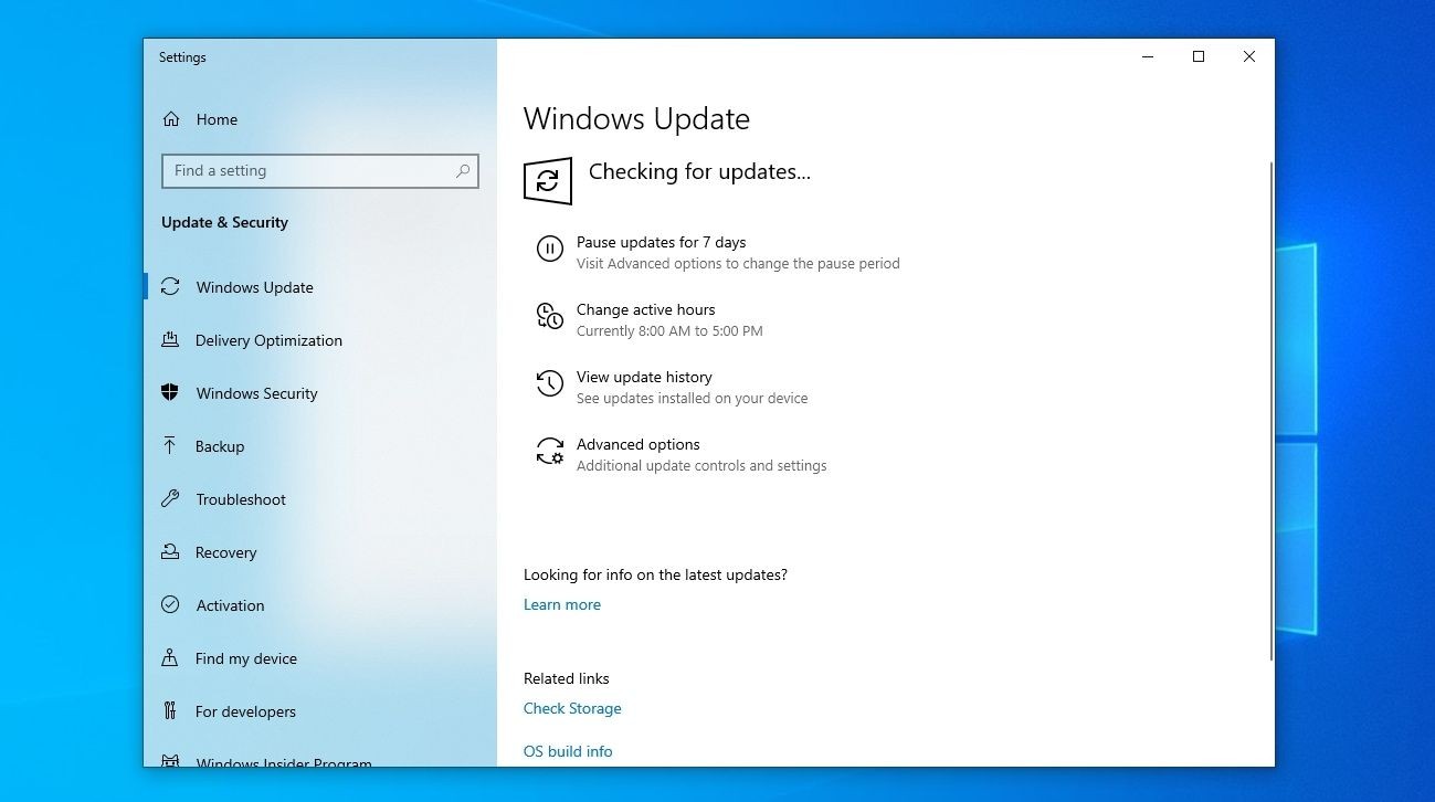 Thiết lập AtlasOS Tiếp theo Windows Update Kiểm tra cập nhật