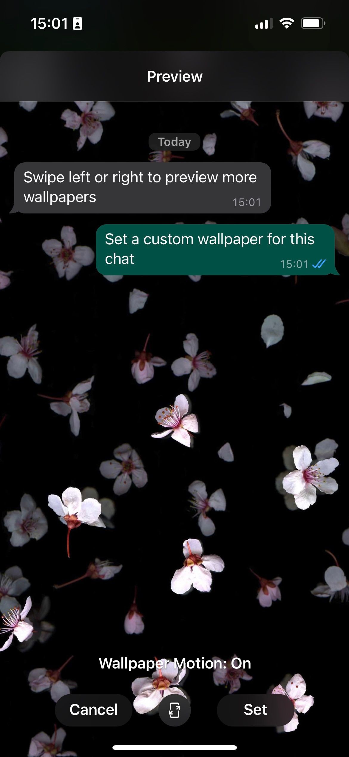 Thiết lập hình nền tùy chỉnh trên WhatsApp