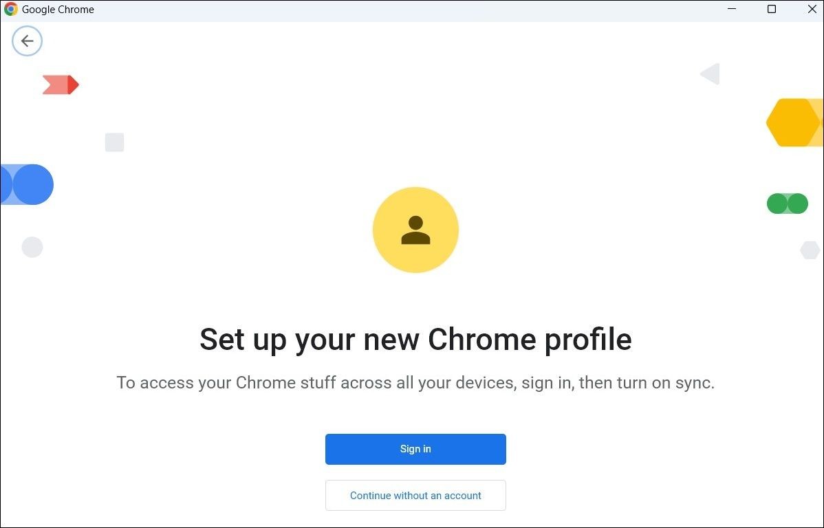 Thiết lập hồ sơ Chrome mới